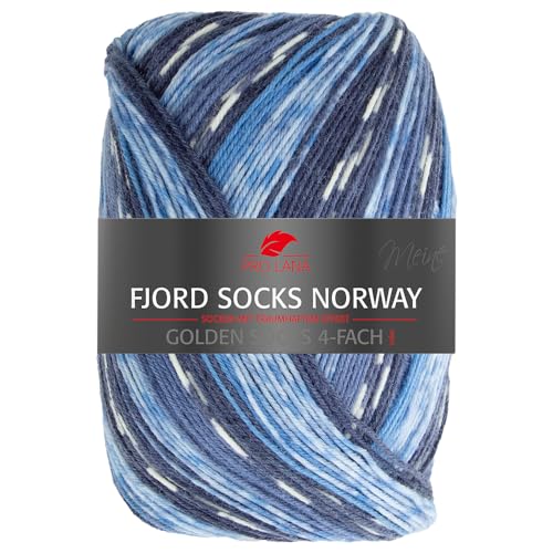 Frida's Wollhaus Pro Lana 100 g Golden Socks 4-fach Fjord Socks Norway Sockenwolle Garn 5 Farben (383) von Frida's Wollhaus