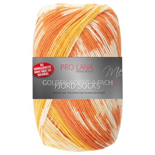 Frida's Wollhaus Pro Lana 100 g Golden Socks 4-fach Fjord Socks Sockenwolle Garn 16 Farben (182 | Gelb Color) von Frida's Wollhaus