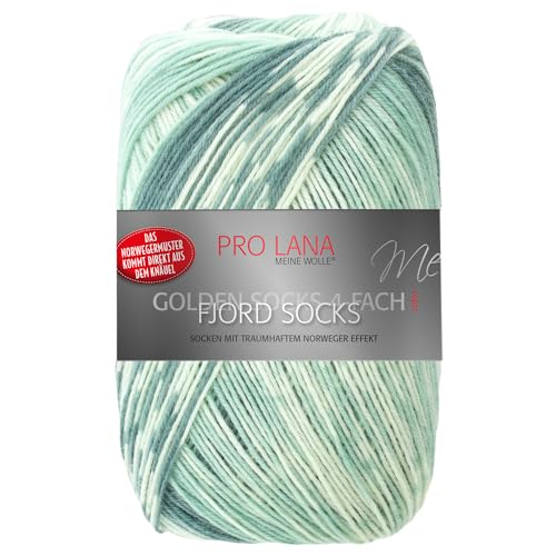 Frida's Wollhaus Pro Lana 100 g Golden Socks 4-fach Fjord Socks Sockenwolle Garn 16 Farben (185 | Mint Color) von Frida's Wollhaus