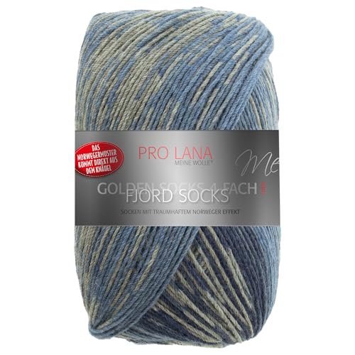 Frida's Wollhaus Pro Lana 100 g Golden Socks 4-fach Fjord Socks Sockenwolle Garn 16 Farben (197 | Dunkelblau Color) von Frida's Wollhaus