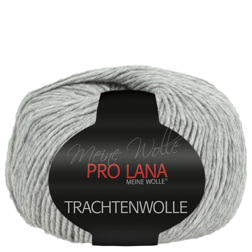 Frida's Wollhaus Pro Lana 100 g Trachtenwolle Schurwolle Stricken Häkeln Garn Wolle 15 Farben (91 | Hellgrau meliert) von Frida's Wollhaus