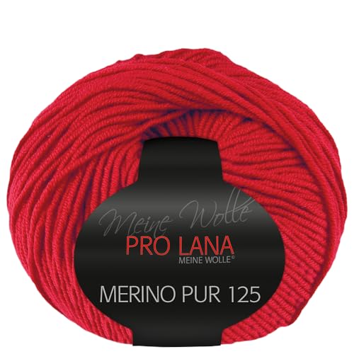 Frida's Wollhaus Pro Lana 50 g Merino Pur 125 Schurwolle kuschelweich atmungsaktiv Garn 47 Farben (31 | Rot) von Frida's Wollhaus