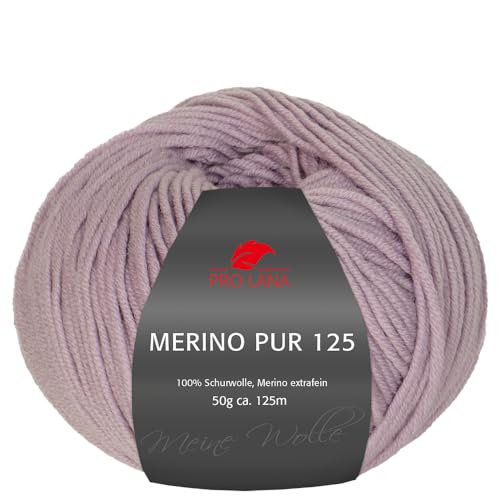 Frida's Wollhaus Pro Lana 50 g Merino Pur 125 Schurwolle kuschelweich atmungsaktiv Garn 47 Farben (42 | Flieder) von Frida's Wollhaus