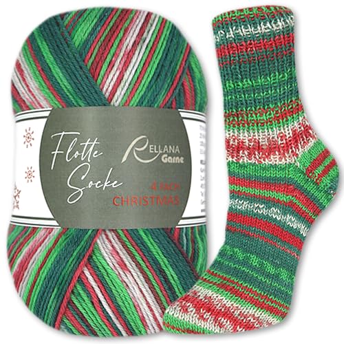 Frida's Wollhaus Rellana 100 g Flotte Socke Christmas Edition 2025 4-fädig Sockenwolle Stricken Garn Wolle Frida's Wollhaus Rellana 100 g Flotte Socke Christmas Edition 2025 4-fädig Sockenwolle Stricken Garn Wolle von Frida's Wollhaus