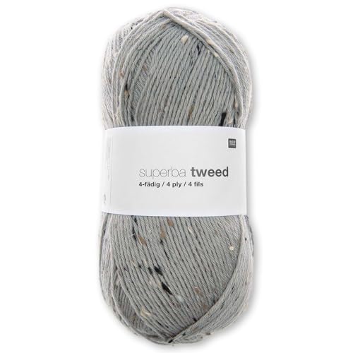 Frida's Wollhaus Rico Design 100 g superba tweed 4-fädig Sockengarn Wolle Garn Stricken Häkeln 8 Farben (002 | Mauve) von Frida's Wollhaus