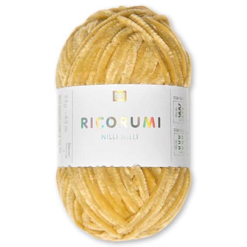 Frida's Wollhaus Rico Design 25 g Ricogurumi Nilli Nilli Chenillegarn Wolle Amigurumi weich samtig Stricken Häkeln 30 Farben (004 | Senf) von Frida's Wollhaus