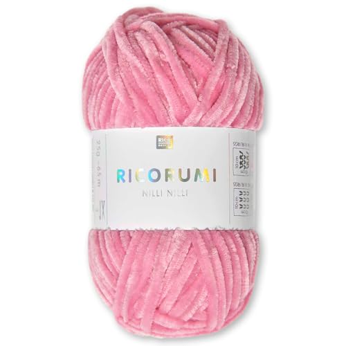 Frida's Wollhaus Rico Design 25 g Ricogurumi Nilli Nilli Chenillegarn Wolle Amigurumi weich samtig Stricken Häkeln 30 Farben (008 | Pink) von Frida's Wollhaus
