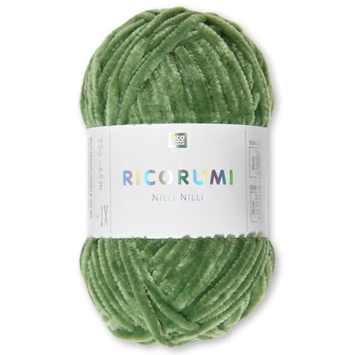 Frida's Wollhaus Rico Design 25 g Ricogurumi Nilli Nilli Chenillegarn Wolle Amigurumi weich samtig Stricken Häkeln 30 Farben (019 | Grün) von Frida's Wollhaus