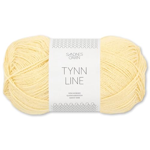 Frida's Wollhaus Sandnes 50 g Tynn Line Sommergarn Stricken Häkeln Garn Wolle weich 32 Farben (2112 | Lys Gul) von Frida's Wollhaus