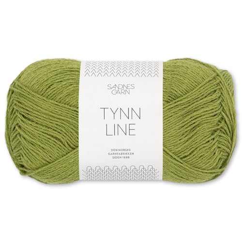 Frida's Wollhaus Sandnes 50 g Tynn Line Sommergarn Stricken Häkeln Garn Wolle weich 32 Farben (9564 | Matcha) von Frida's Wollhaus