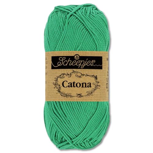 Frida's Wollhaus Scheepjes 10 g Catona 100% Baumwolle Stricken Häkeln Amigurumi Wolle 113 Farben (241 | Parrot Green) von Frida's Wollhaus