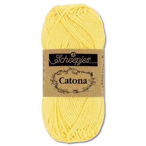 Frida's Wollhaus Scheepjes 10 g Catona 100% Baumwolle Stricken Häkeln Amigurumi Wolle 113 Farben (522 | Primrose) von Frida's Wollhaus