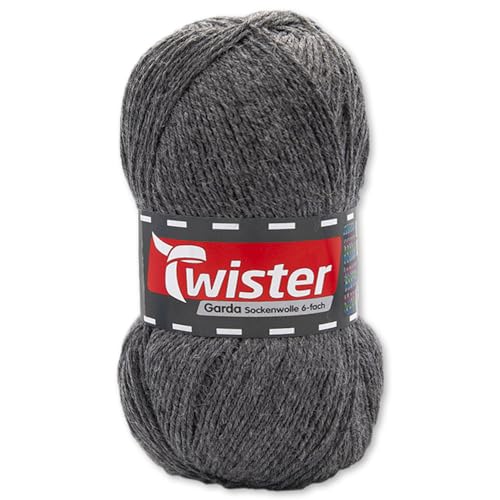 Frida's Wollhaus Twister 150 g Garda 6-fach Sockenwolle Stricken Häkeln Schurwolle Garn 14 Farben (14 | Mittegrau) von Frida's Wollhaus
