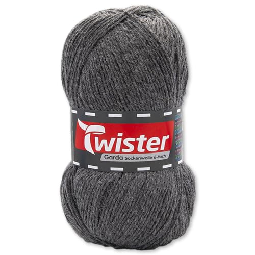 Frida's Wollhaus Twister 150 g Garda 6-fach Sockenwolle Stricken Häkeln Schurwolle Garn 20 Farben (14 | Mittegrau) von Frida's Wollhaus