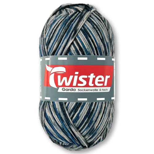 Frida's Wollhaus Twister 150 g Garda 6-fach Sockenwolle Stricken Häkeln Schurwolle Garn 14 Farben (721 | Fog Color) von Frida's Wollhaus