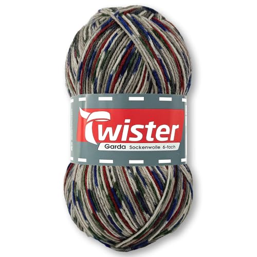 Frida's Wollhaus Twister 150 g Garda 6-fach Sockenwolle Stricken Häkeln Schurwolle Garn 14 Farben (730 | Forest Color) von Frida's Wollhaus