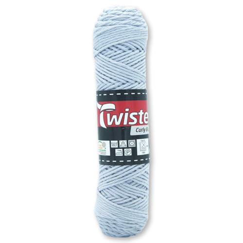 Frida's Wollhaus Twister 50 g Curly 8-fach Uni Baumwolle Schulgarn Topflappengarn Wolle 28 Farben (12 | Silber) von Frida's Wollhaus