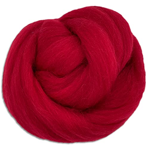 Frida's Wollhaus Wooliny 100 g Filzwolle Merinowolle Märchenwolle | 35 Farben zur Auswahl (12 | Kirschrot) von Frida's Wollhaus
