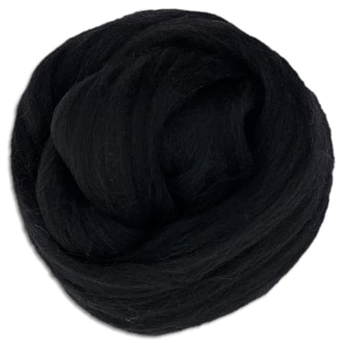 Frida's Wollhaus Wooliny 100 g Filzwolle Merinowolle Märchenwolle | 35 Farben zur Auswahl (33 | Schwarz) von Frida's Wollhaus