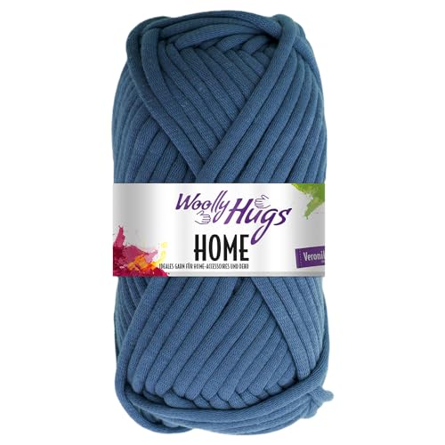 Frida's Wollhaus Woolly Hugs 100 g Home Textilgarn Baumwolle Korb Untersetzer Muschel 16 Farben (58 | Jeansblau) von Frida's Wollhaus