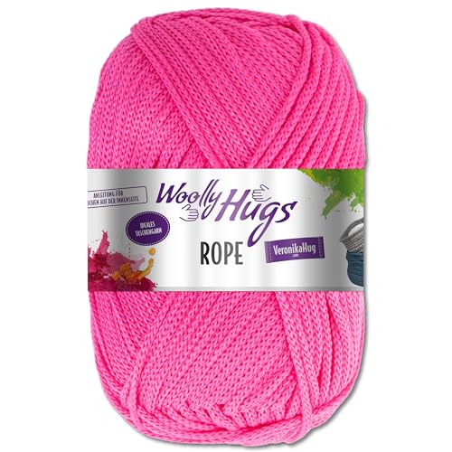 Frida's Wollhaus Woolly Hugs 200 g Rope Polyester Textilgarn Wolle Tasche mit Anleitung 13 Farben (33 | Pink) von Frida's Wollhaus