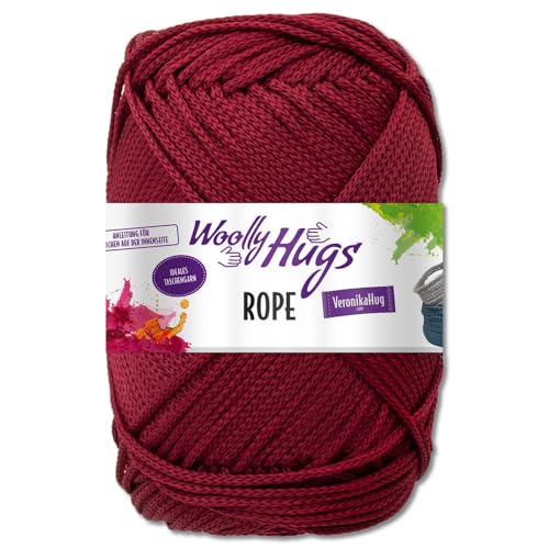 Frida's Wollhaus Woolly Hugs 200 g Rope Polyester Textilgarn Wolle Tasche mit Anleitung 13 Farben (38 | Bordeaux) von Frida's Wollhaus