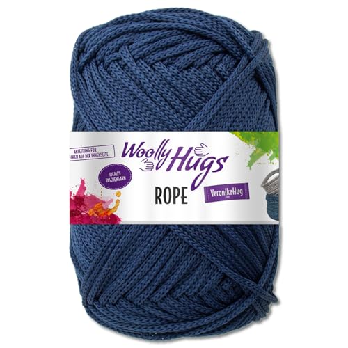 Frida's Wollhaus Woolly Hugs 200 g Rope Polyester Textilgarn Wolle Tasche mit Anleitung 13 Farben (50 | Marine) von Frida's Wollhaus