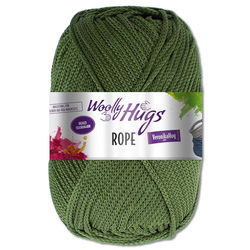 Frida's Wollhaus Woolly Hugs 200 g Rope Polyester Textilgarn Wolle Tasche mit Anleitung 13 Farben (72 | Oliv) von Frida's Wollhaus