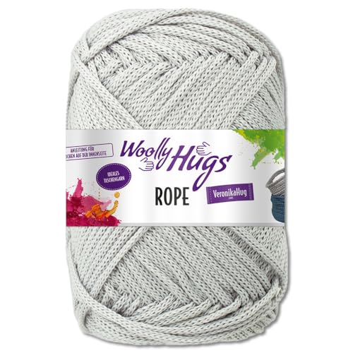 Frida's Wollhaus Woolly Hugs 200 g Rope Polyester Textilgarn Wolle Tasche mit Anleitung 13 Farben (90 | Hellgrau) von Frida's Wollhaus