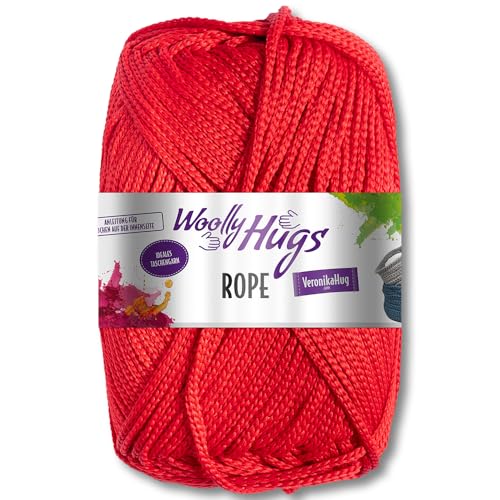Frida's Wollhaus Woolly Hugs 200 g Rope Polyester Textilgarn Wolle Tasche mit Anleitung 19 Farben (30 | Rot) von Frida's Wollhaus