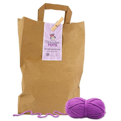 Frida's Wollhaus Wundertüte 1 kg Sockenwolle Neuware Wollpaket Mischpaket Überraschung Garn Wolle Stricken Häkeln von Frida's Wollhaus