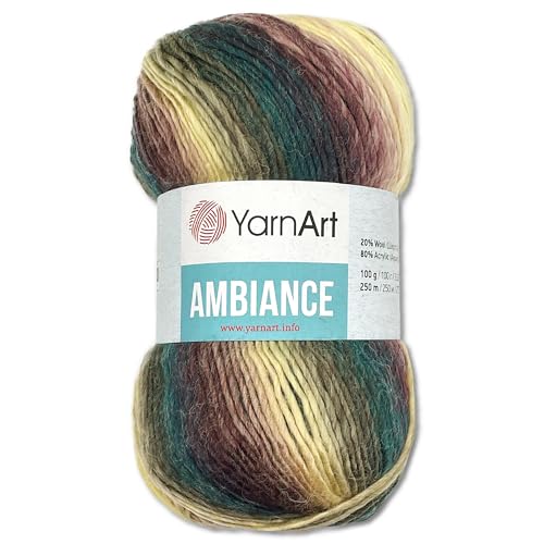 Frida's Wollhaus YarnArt 100 g Ambiance Garn Wolle mit Farbeverlauf Häkeln Stricken 14 Farben (163) von Frida's Wollhaus