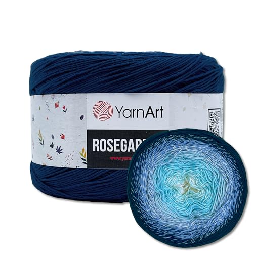 Frida's Wollhaus YarnArt 250 g = 1000 m Rosegarden Bobbel Farbverlaufsgarn Wolle 26 Farben (318 | Blau-Hellblau-Babyblau-Weiß) von Frida's Wollhaus