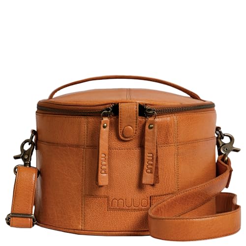 Frida's Wollhaus muud Enturn handgefertigte Ledertasche für Strick- und Häkelobjekte 2 Farben (Whisky) von Frida's Wollhaus