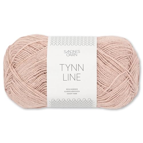 Frida's WollhausSandnes 50 g Tynn Line Sommergarn Stricken Häkeln Garn Wolle weich 30 Farben (3511 | Powder Pink) von Frida's Wollhaus