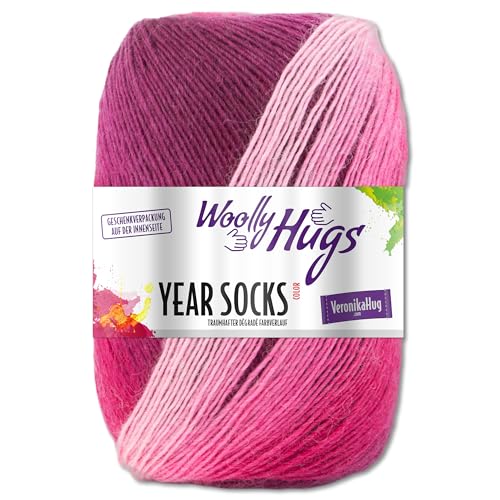 Frida's Wollhaus Woolly Hugs 100 g Year Socks Sockenwolle Sockengarn Farbverlauf 17 Farben (04 | April) von Frida's Wollhaus