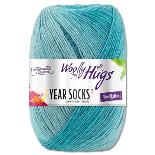 Frida's Wollhaus Woolly Hugs 100 g Year Socks Sockenwolle Sockengarn Farbverlauf 17 Farben (08 | August) von Frida's Wollhaus