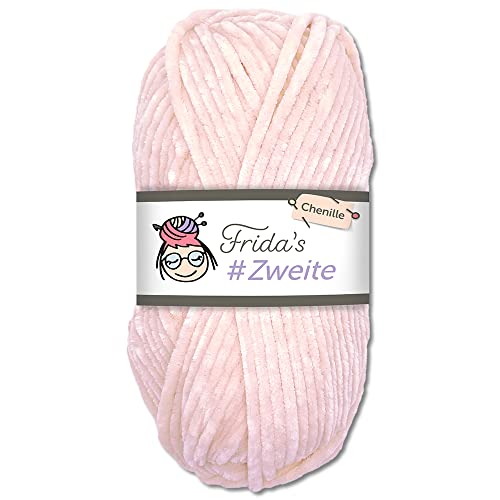 Frida's #Zweite Wolle 100g Chenille Wolle Amigurumi Stricken & Häkeln weich (03 - Babyrosa) von Frida's Wollhaus