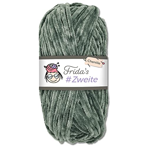 Frida's #Zweite Wolle 100g Chenille Wolle Amigurumi Stricken & Häkeln weich (20 - Dunkelgrau) von Frida's Wollhaus