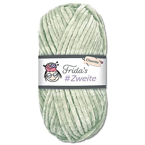 Frida's #Zweite Wolle 100g Chenille Wolle Amigurumi Stricken & Häkeln weich (57 - Grau) von Frida's Wollhaus