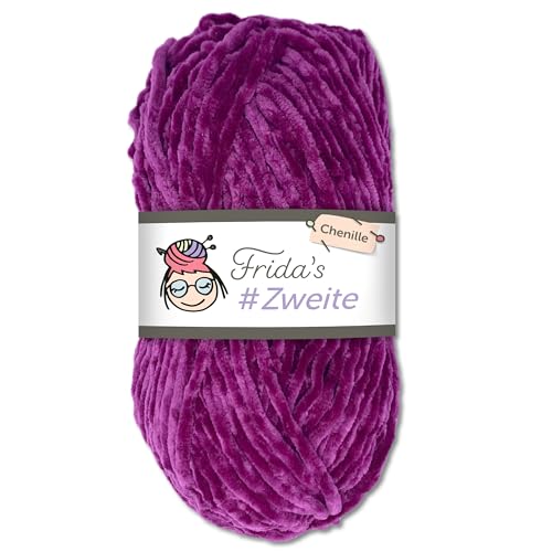 Frida`s #Zweite Wolle 100g Chenille Wolle Amigurumi Stricken & Häkeln weich (58 - Lavendel) von Frida's Wollhaus