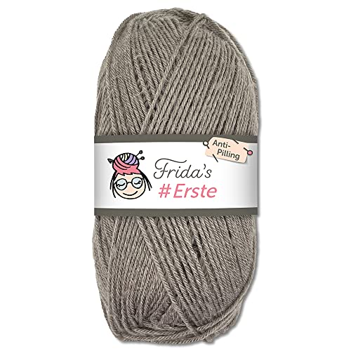 Frida's #Erste Wolle 100g Anti-Pilling (28 - Taupe) fusselfreie Strick- & Häkelwolle von Frida's Wollhaus