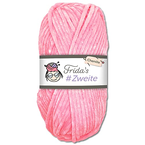 Frida's #Zweite Wolle 100g Chenille Wolle Amigurumi Stricken & Häkeln weich (09 - Pink) von Frida's Wollhaus