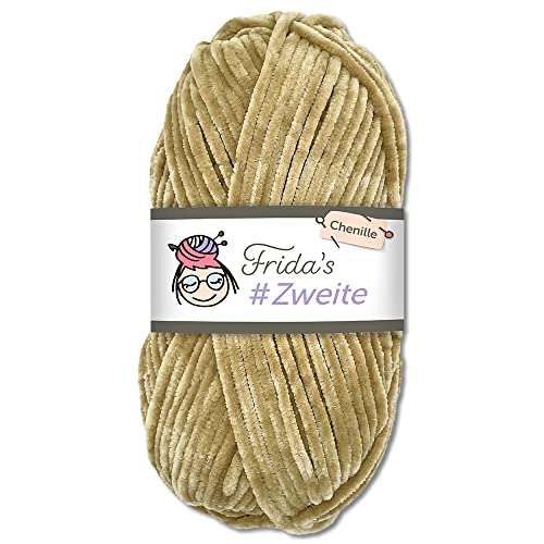 Frida's #Zweite Wolle 100g Chenille Wolle Amigurumi Stricken & Häkeln weich (17 - Sandstein) von Frida's Wollhaus