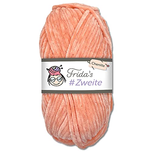 Frida's #Zweite Wolle 100g Chenille Wolle Amigurumi Stricken & Häkeln weich (23 - Pfirsich) von Fridas's Wollhaus