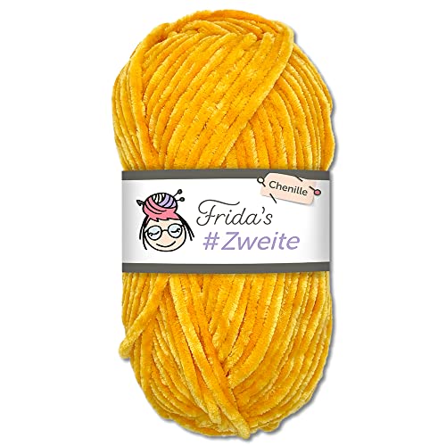 Frida's #Zweite Wolle 100g Chenille Wolle Amigurumi Stricken & Häkeln weich (30 - Senf) von Fridas's Wollhaus