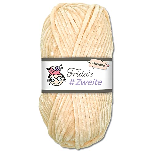 Frida's #Zweite Wolle 100g Chenille Wolle Amigurumi Stricken & Häkeln weich (33 - Apricot) von Fridas's Wollhaus