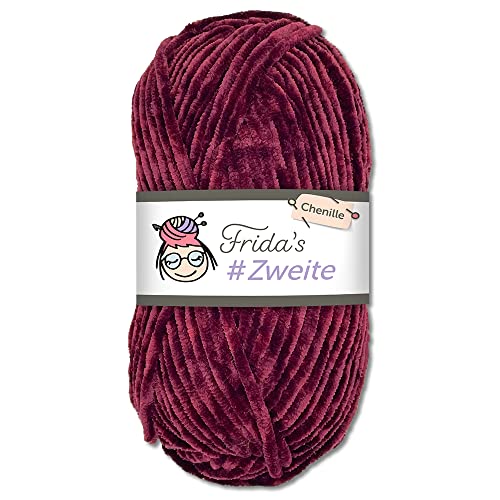 Frida's #Zweite Wolle 100g Chenille Wolle Amigurumi Stricken & Häkeln weich (39 - Aubergine) von Frida's Wollhaus