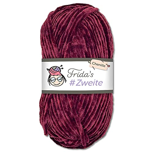 Frida's #Zweite Wolle 100g Chenille Wolle Amigurumi Stricken & Häkeln weich (39 - Aubergine) von Fridas's Wollhaus