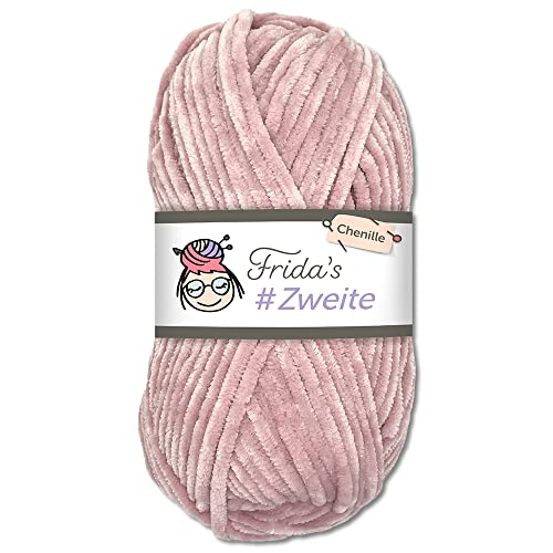 Frida's #Zweite Wolle 100g Chenille Wolle Amigurumi Stricken & Häkeln weich (49 - Altrosa) von Frida's Wollhaus